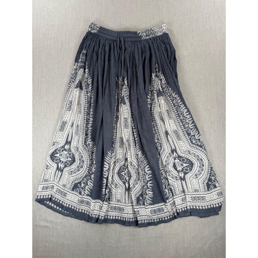 Philosophy Republic Clothing Indigo Medallion Print Rayon Midi Skirt M NEW